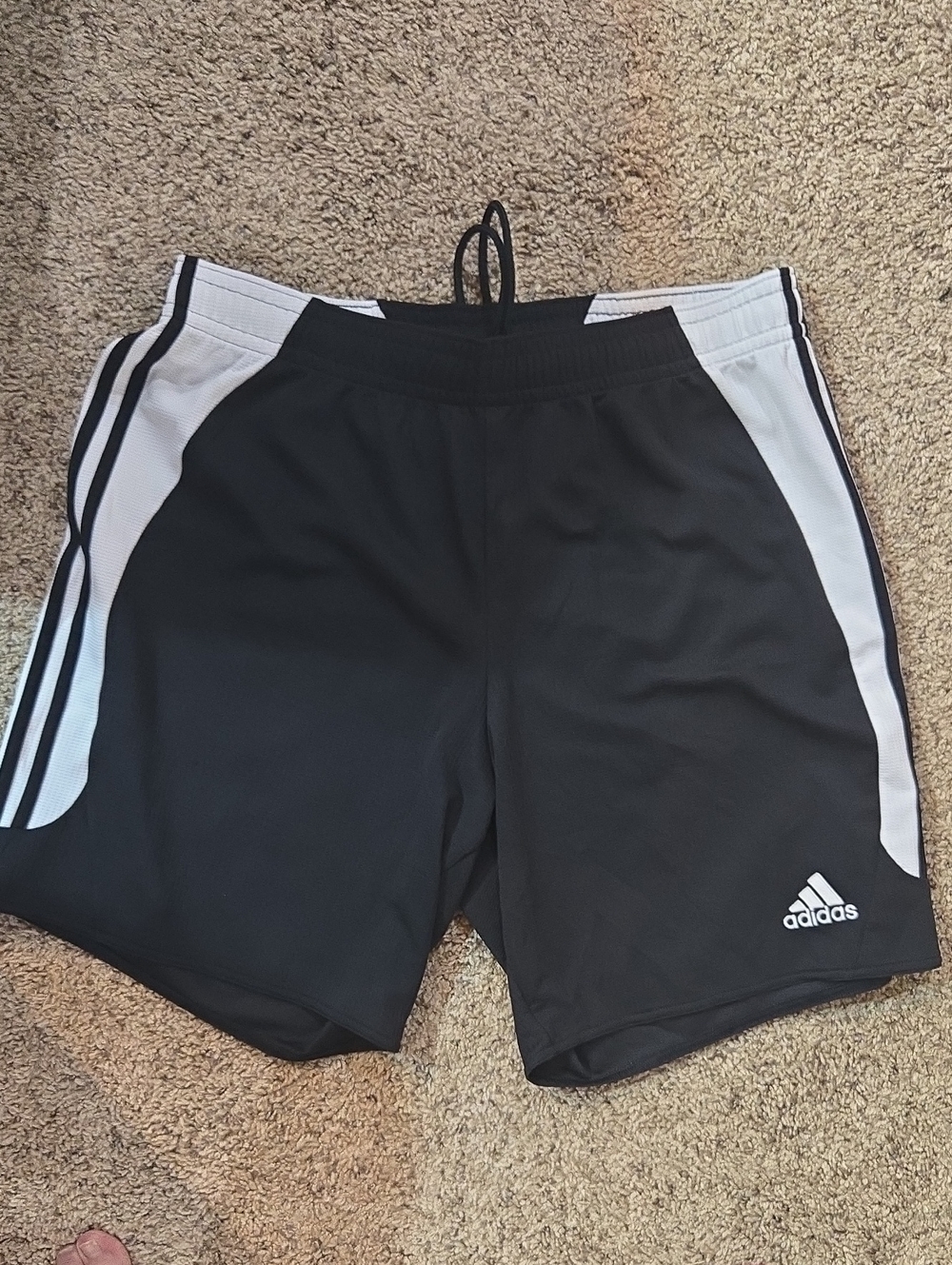 adidas Black Athletic Shorts with White Side Panels Xxl